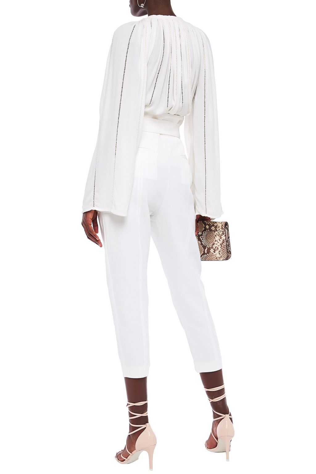 IRO Perplex cropped belted cady tapered pants