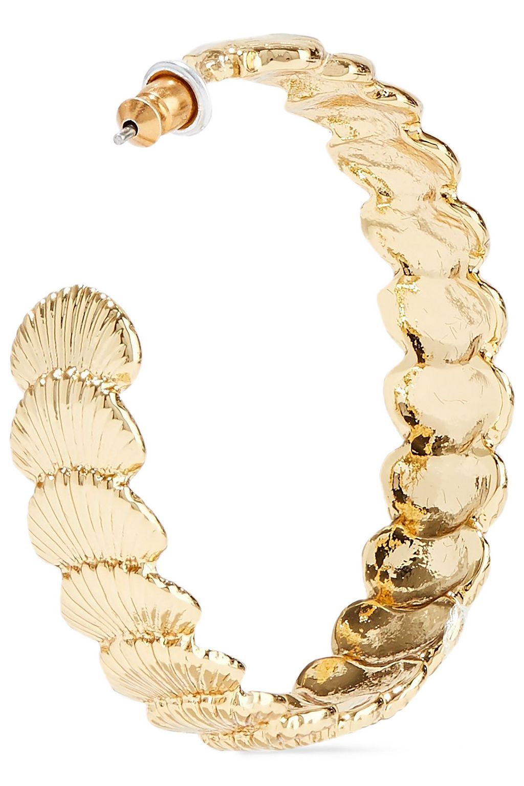NOIR JEWELRY Clam Up 14-karat gold-plated hoop earrings