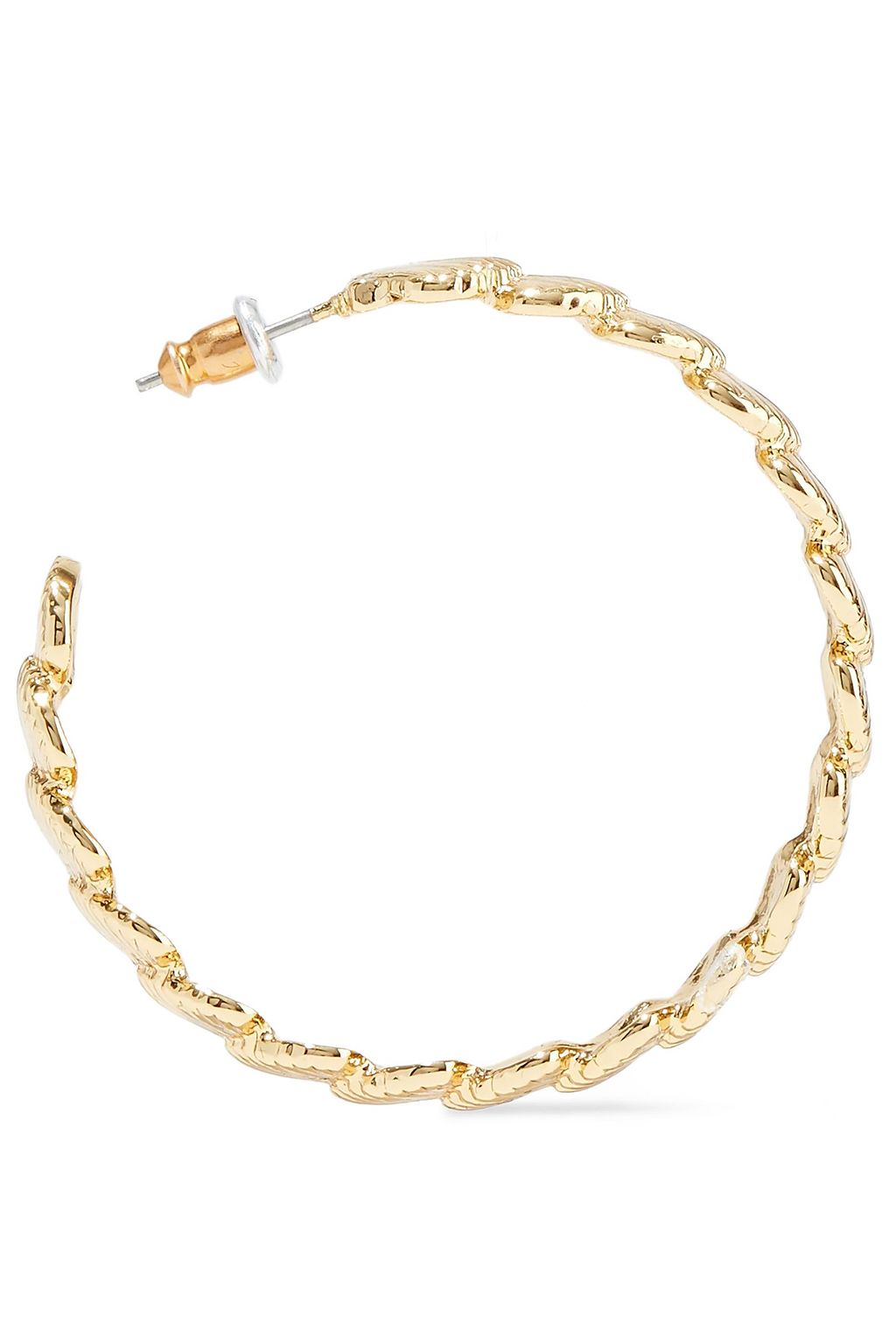 NOIR JEWELRY Clam Up 14-karat gold-plated hoop earrings