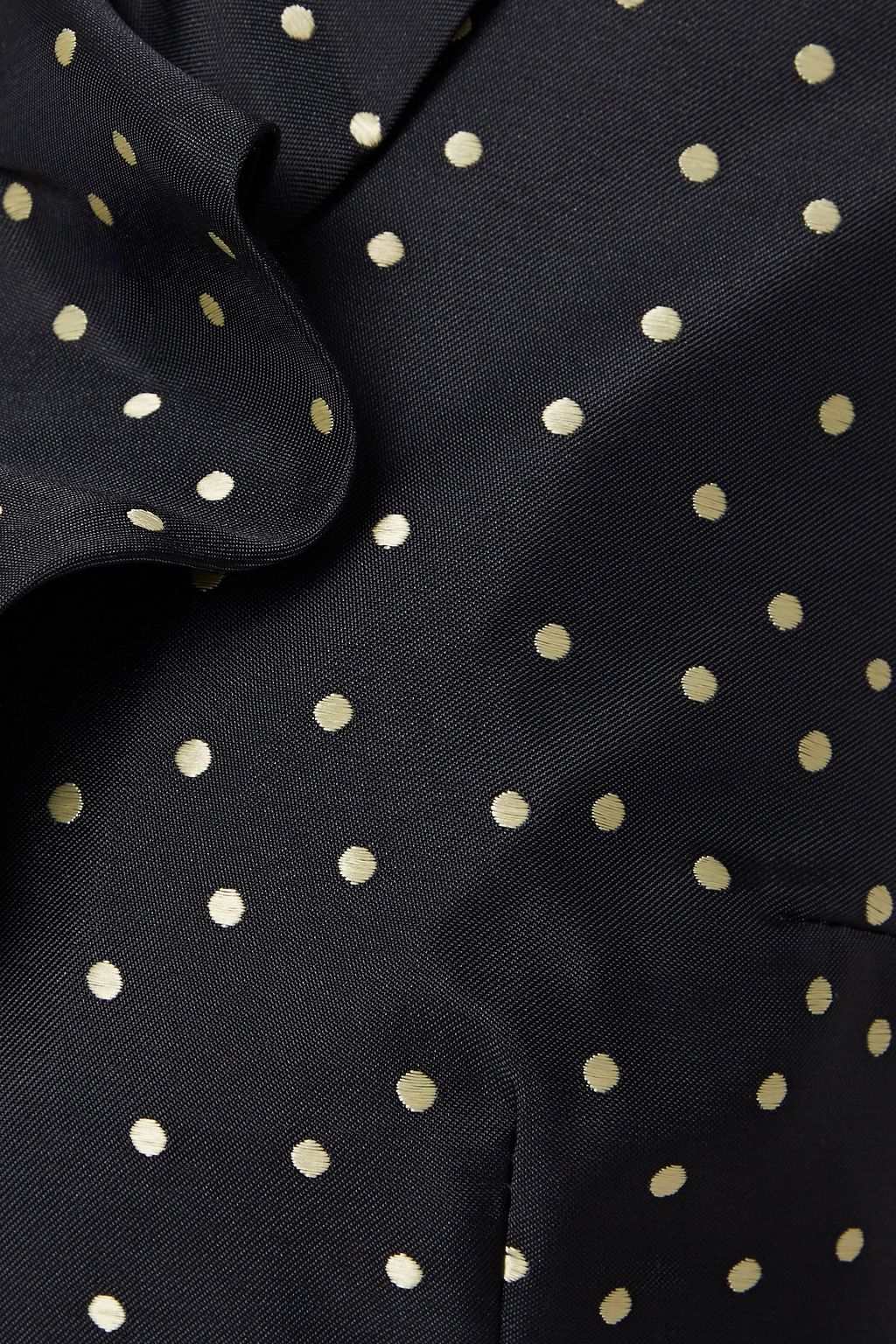 BAUM UND PFERDGARTEN Abee ruffled polka-dot satin-jacquard mini dress
