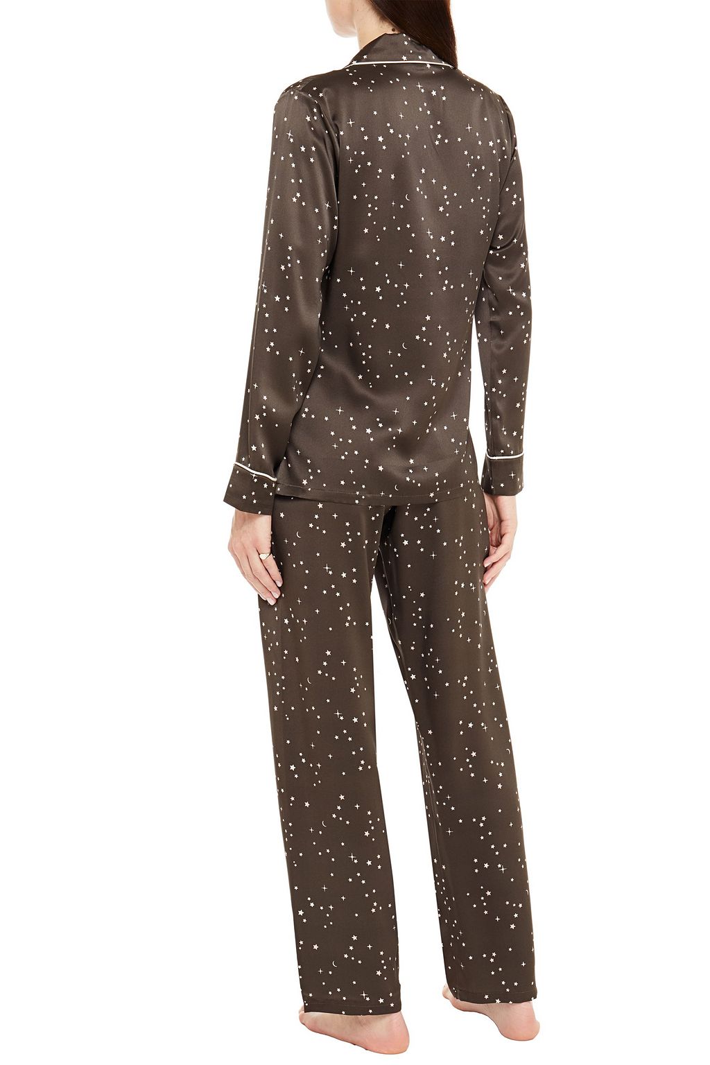 GINIA Printed silk-satin pajama set