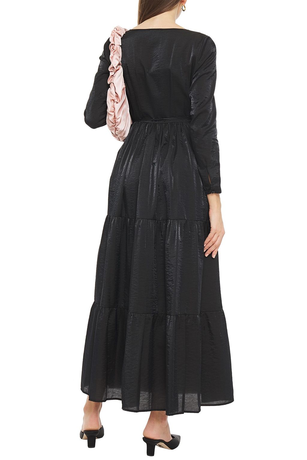 BAUM UND PFERDGARTEN Aymeline tiered taffeta maxi wrap dress