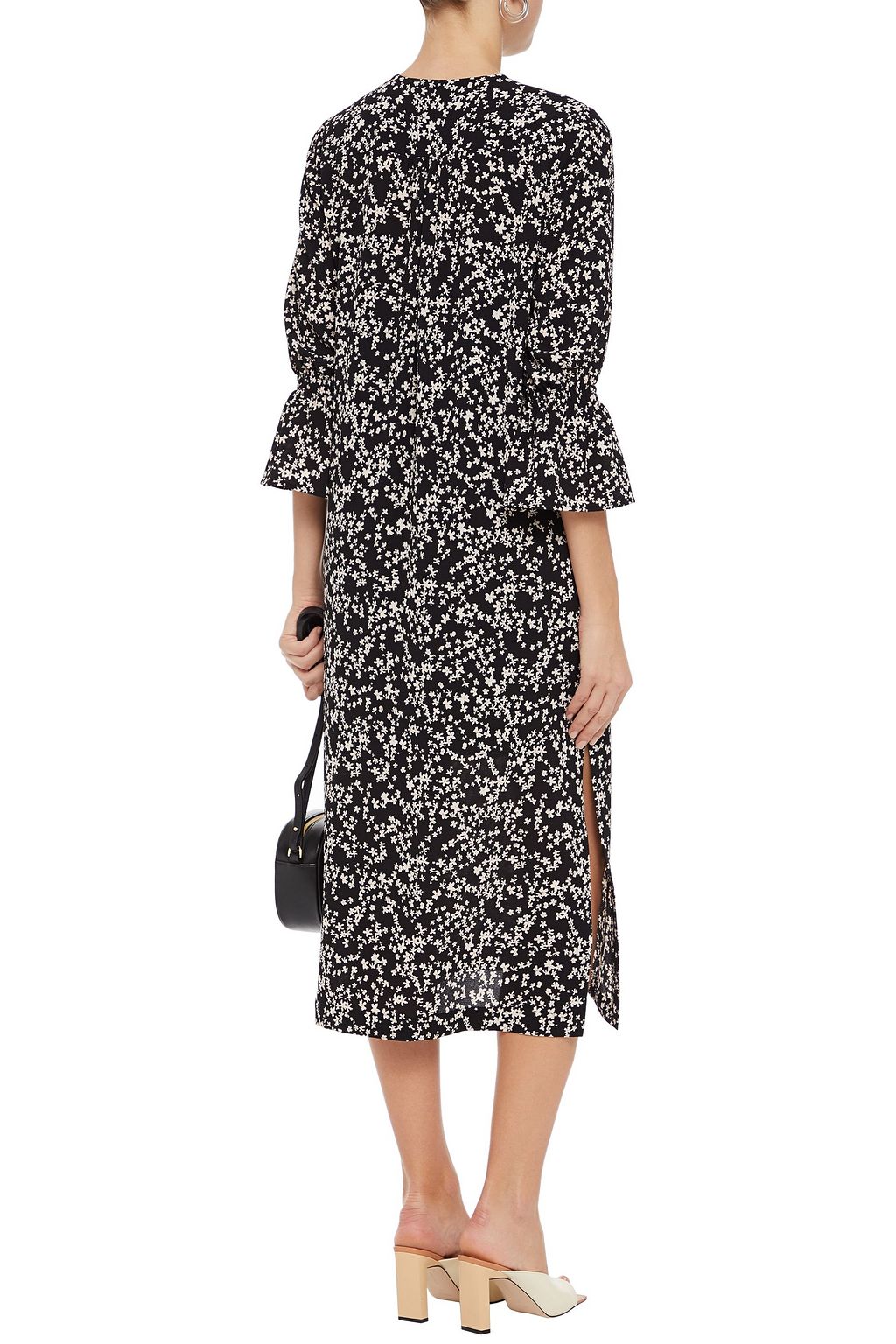 BAUM UND PFERDGARTEN Adessa printed hammered-crepe midi dress