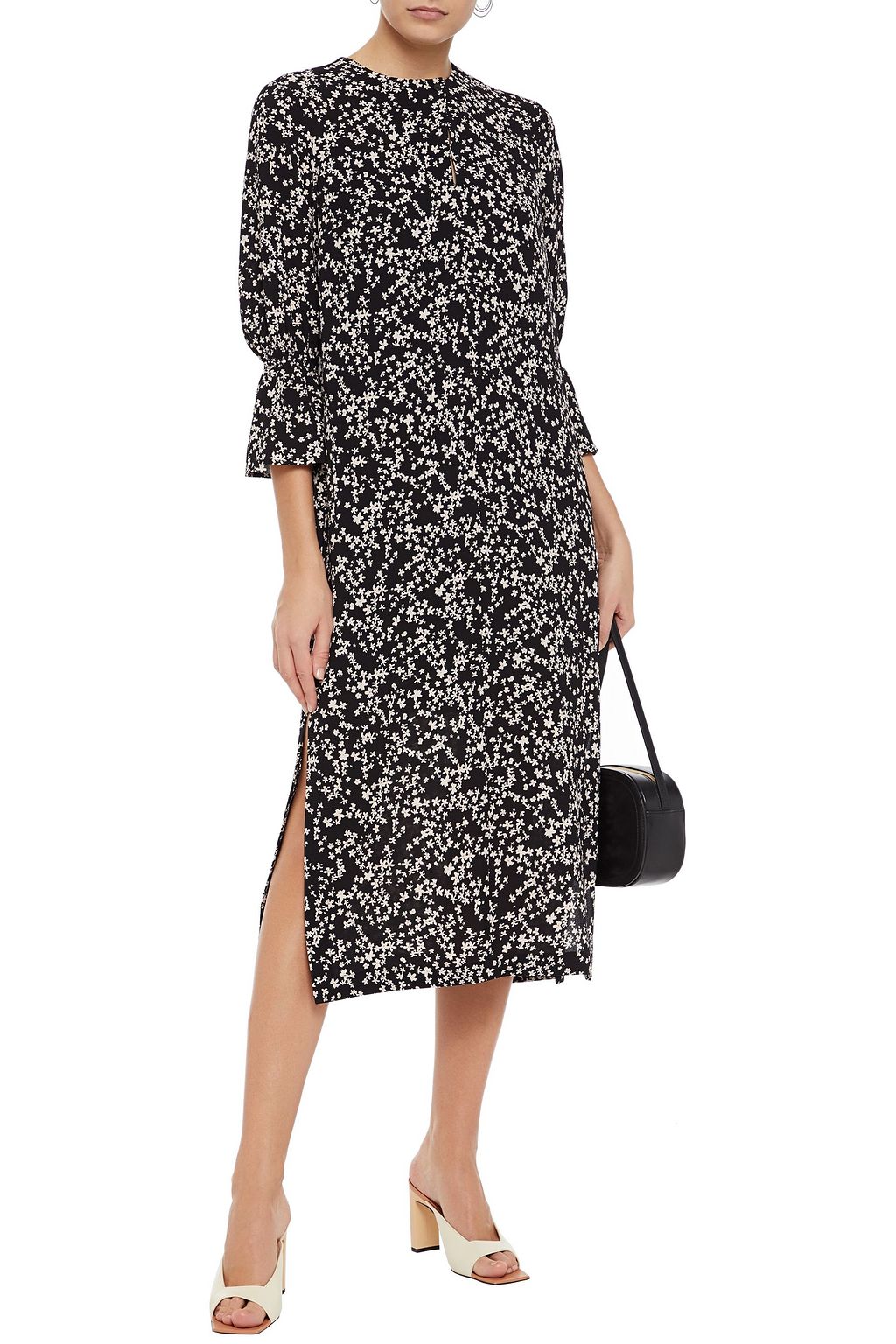 BAUM UND PFERDGARTEN Adessa printed hammered-crepe midi dress