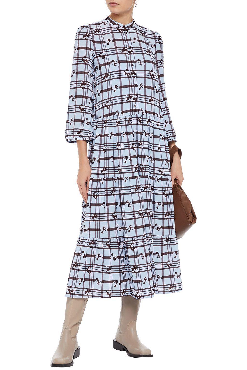 BAUM UND PFERDGARTEN Aia printed hammered-crepe midi dress