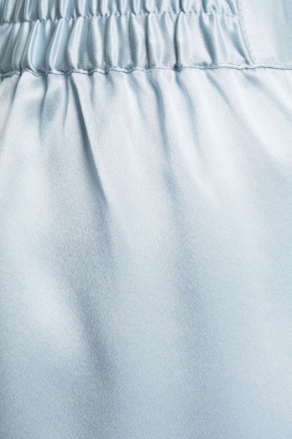 GINIA Lace-trimmed silk-charmeuse pajama shorts