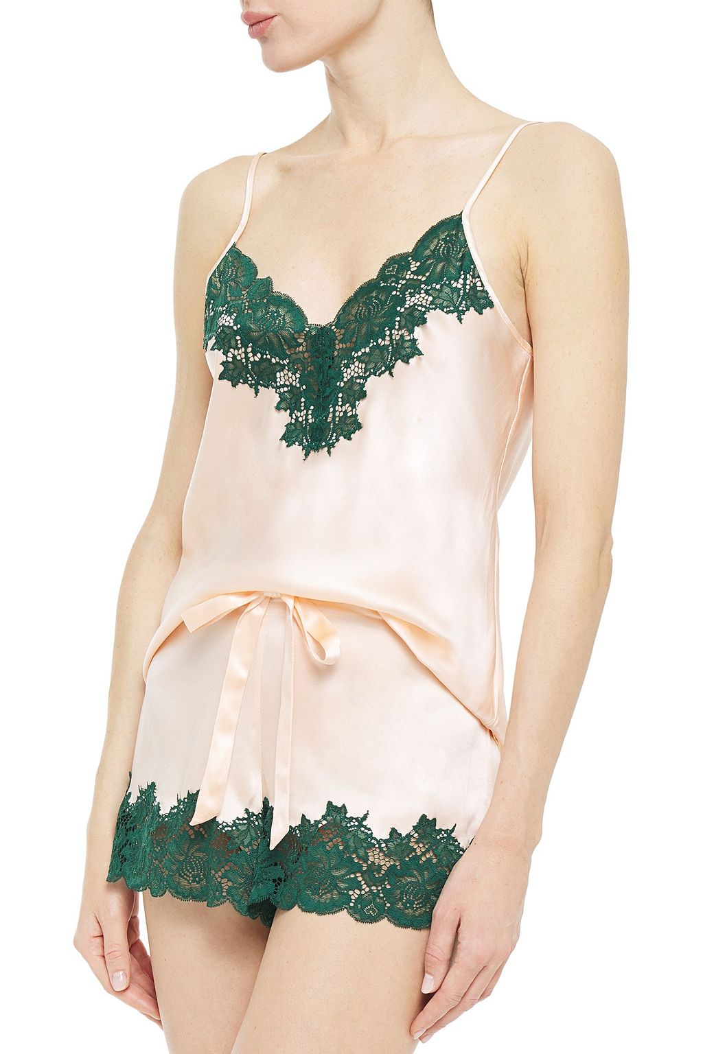 GINIA Silk-satin pajama shorts