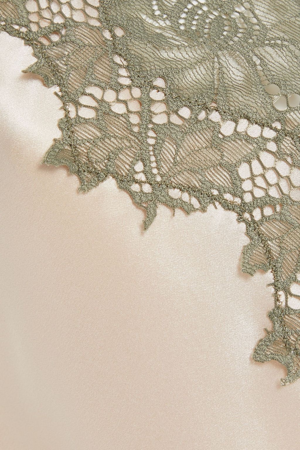 GINIA Lace-trimmed  silk-charmeuse camisole
