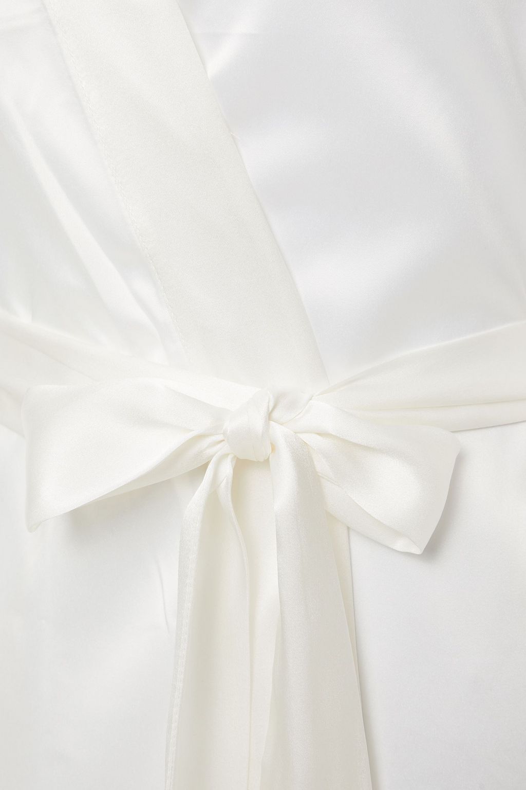 GINIA Silk-trimmed satin robe
