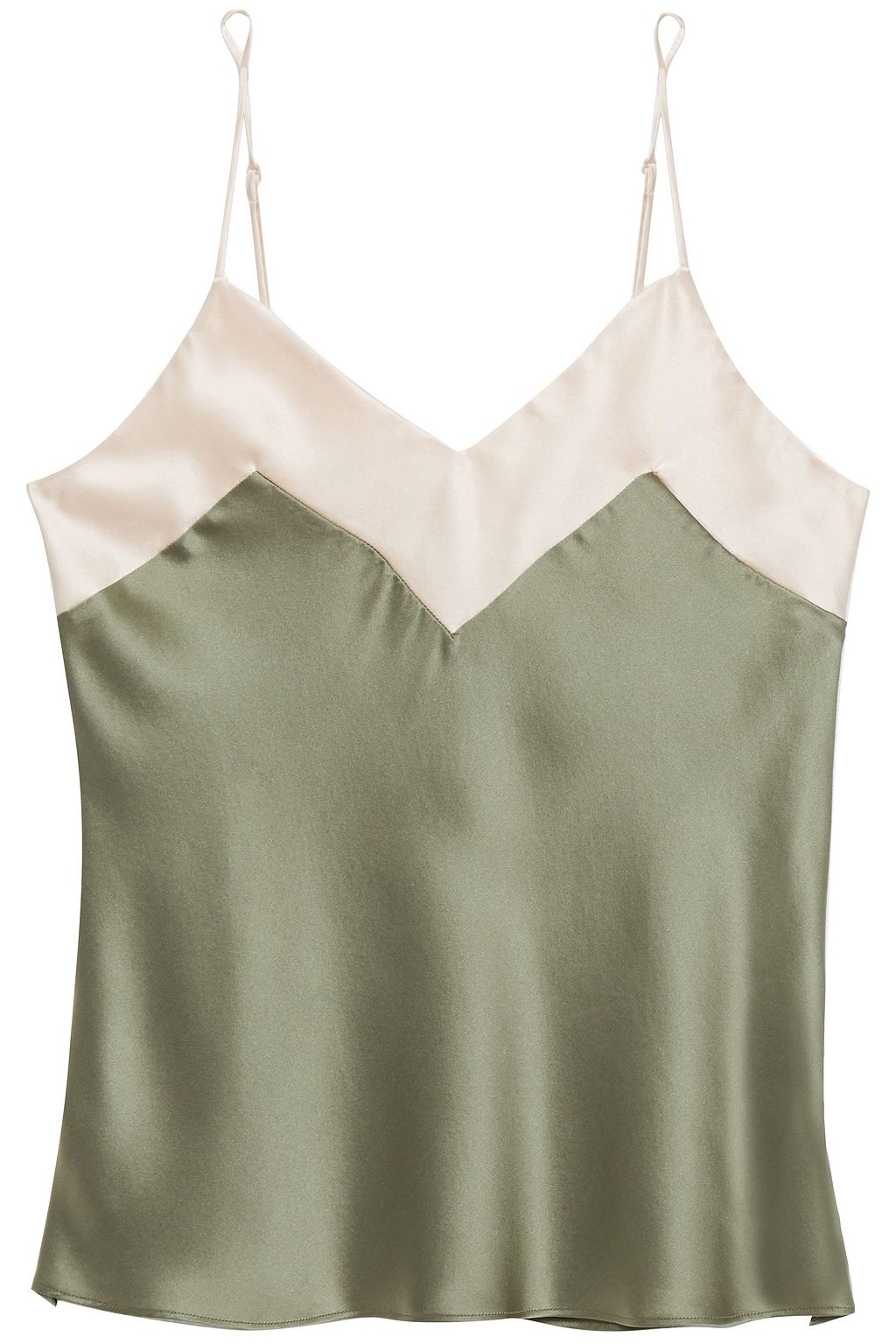 green satin camisole