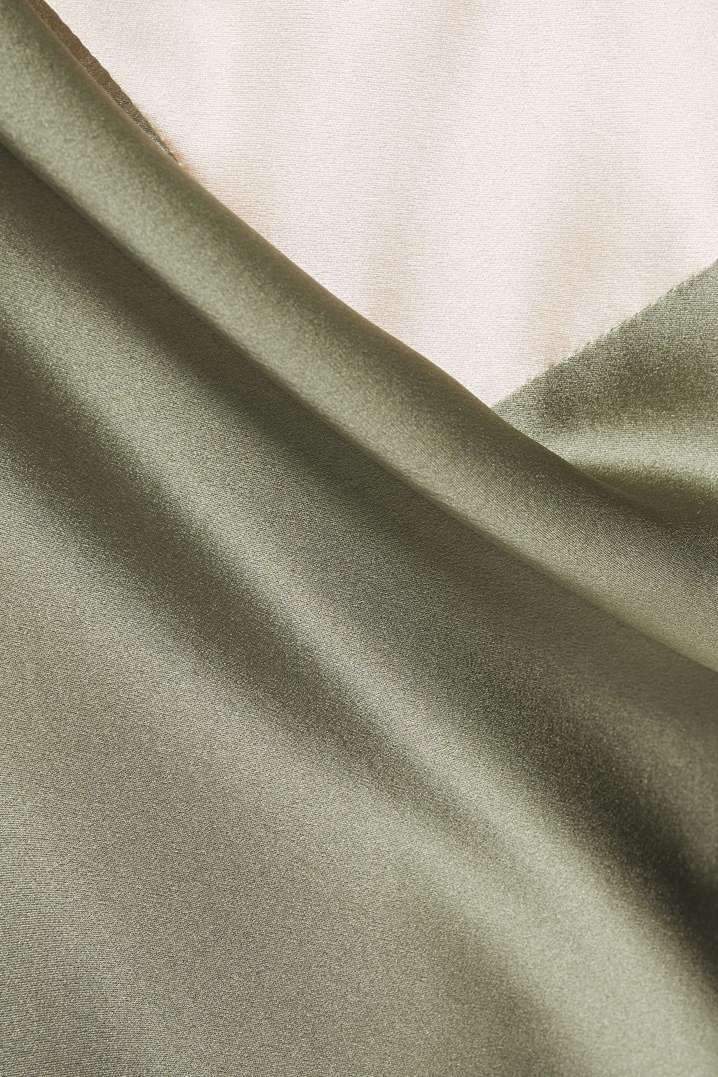 GINIA Two-tone silk-satin chemise
