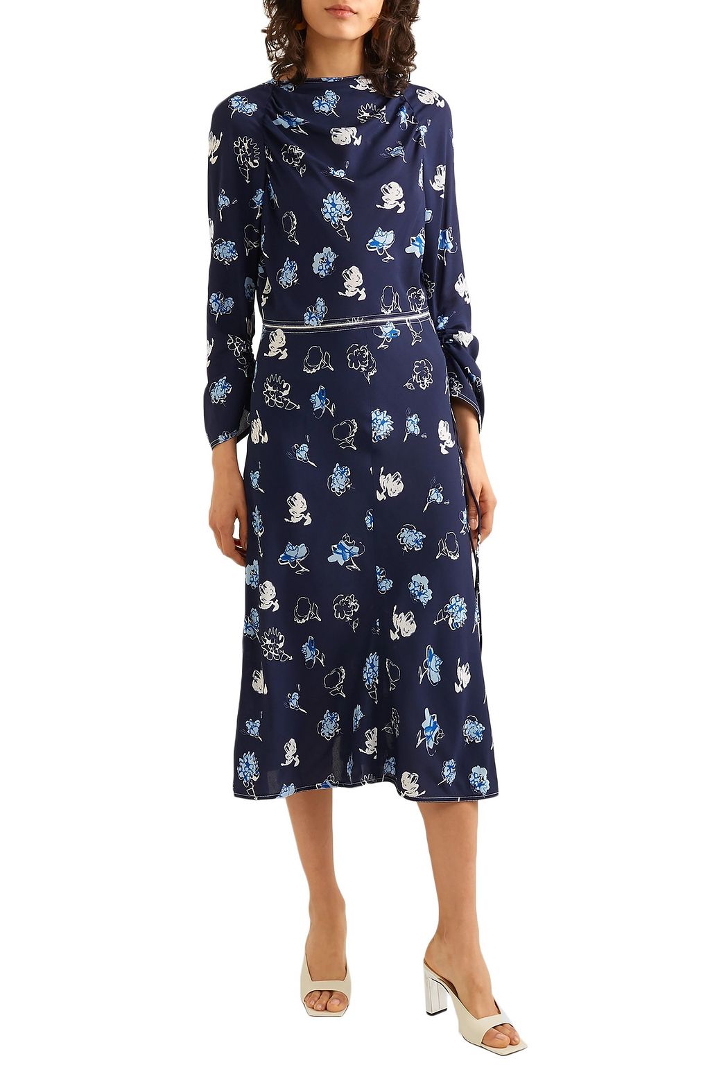 MARNI Floral-print stretch-crepe dress