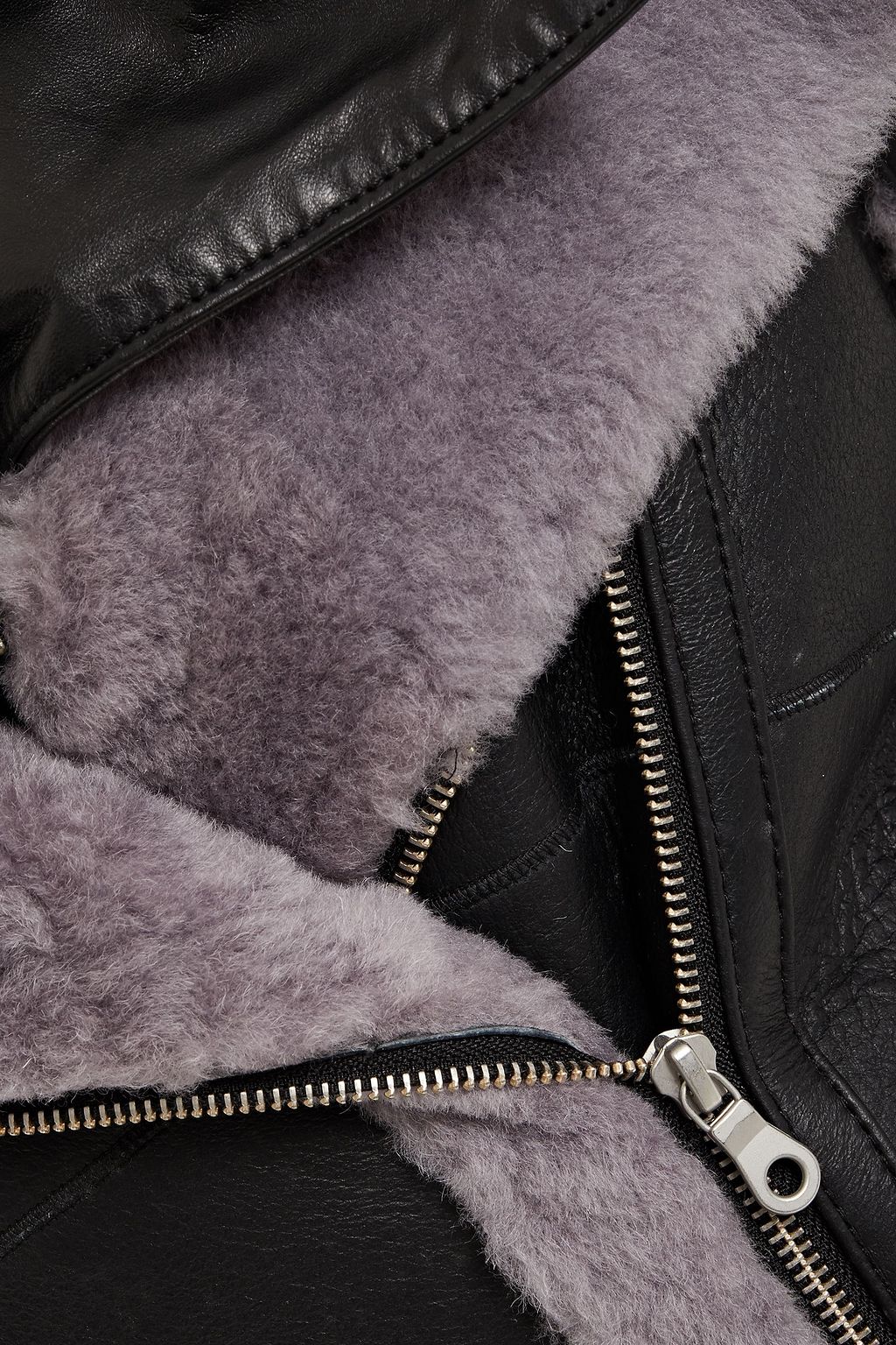 MUUBAA Layered shearling biker jacket