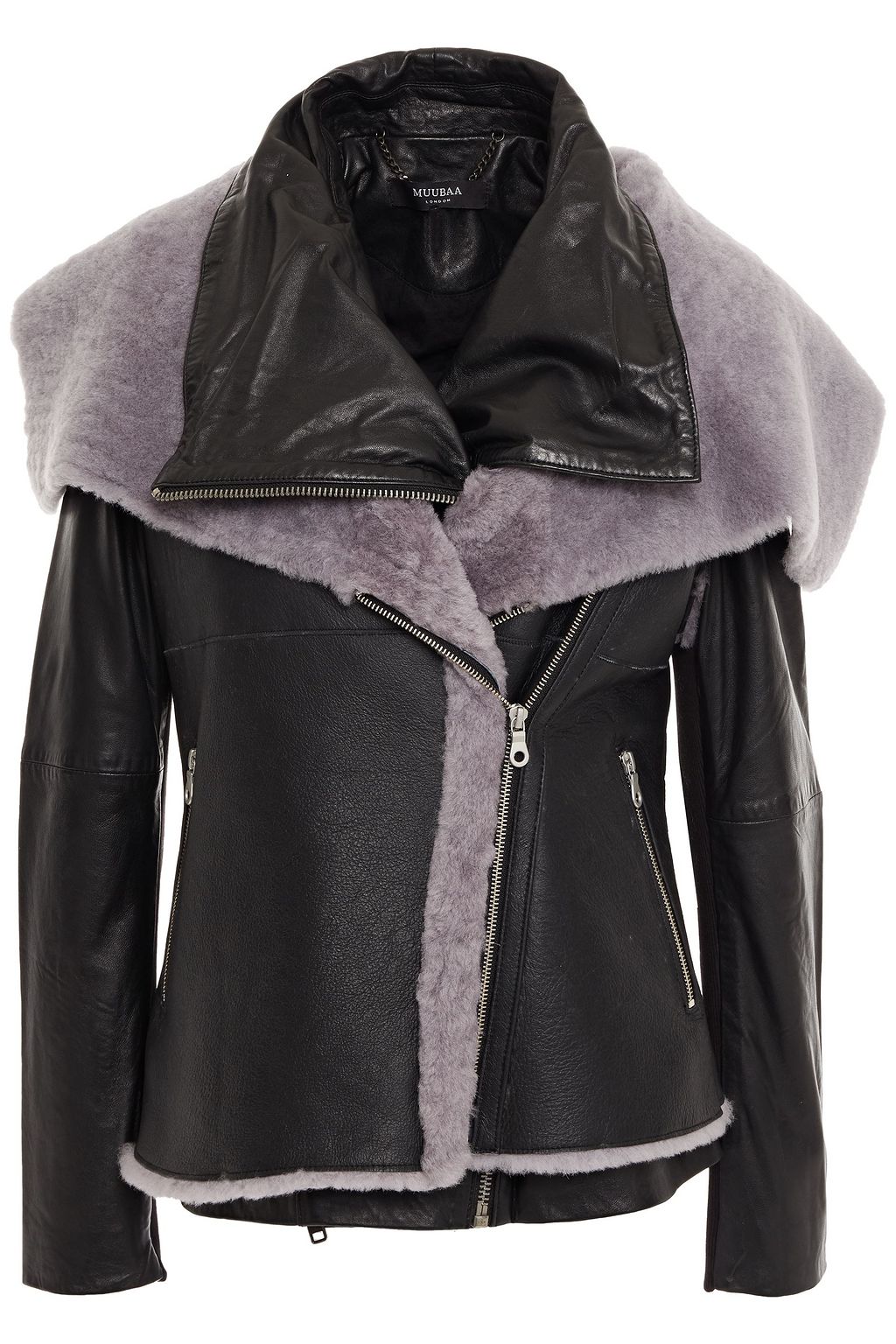 muubaa shearling biker jacket