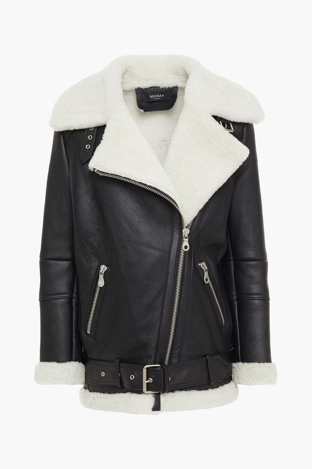 MUUBAA Shearling biker jacket | Sale up to 70% off | THE OUTNET