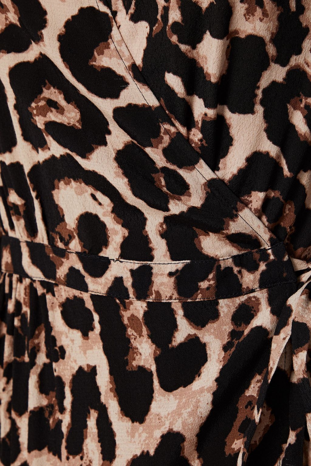 BAUM UND PFERDGARTEN Adelota ruffled leopard-print crepe wrap dress