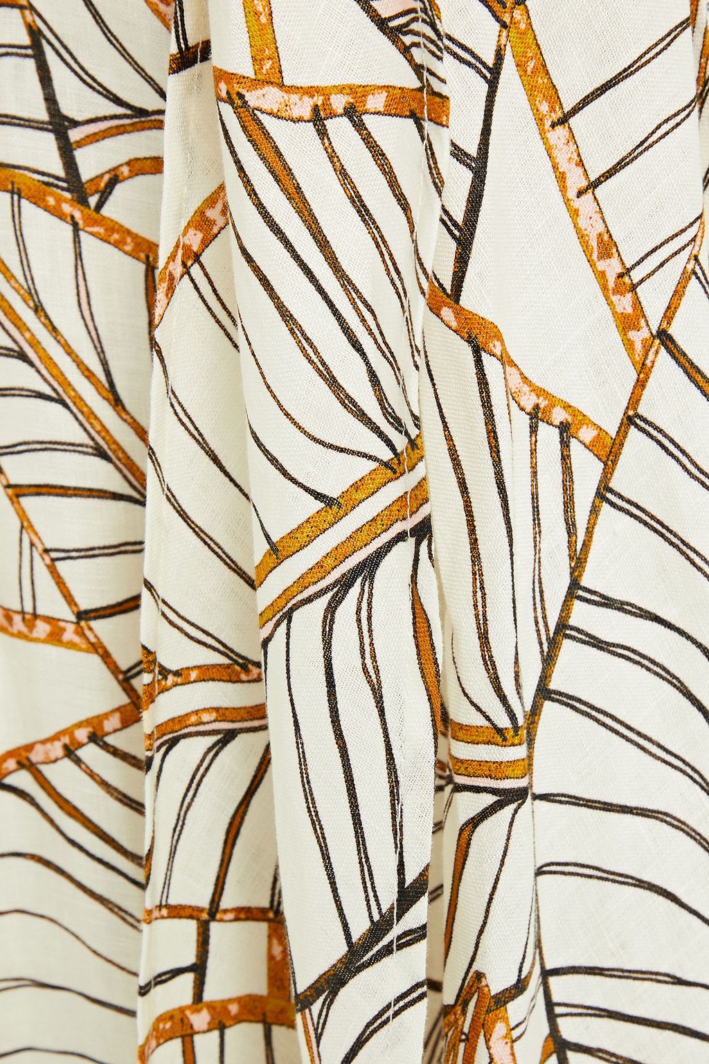 NICHOLAS Knotted printed linen midi dress
