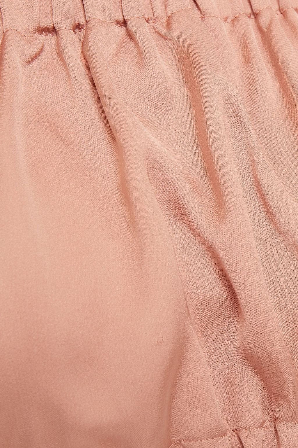I.D. SARRIERI Off-the-shoulder cropped silk-satin top