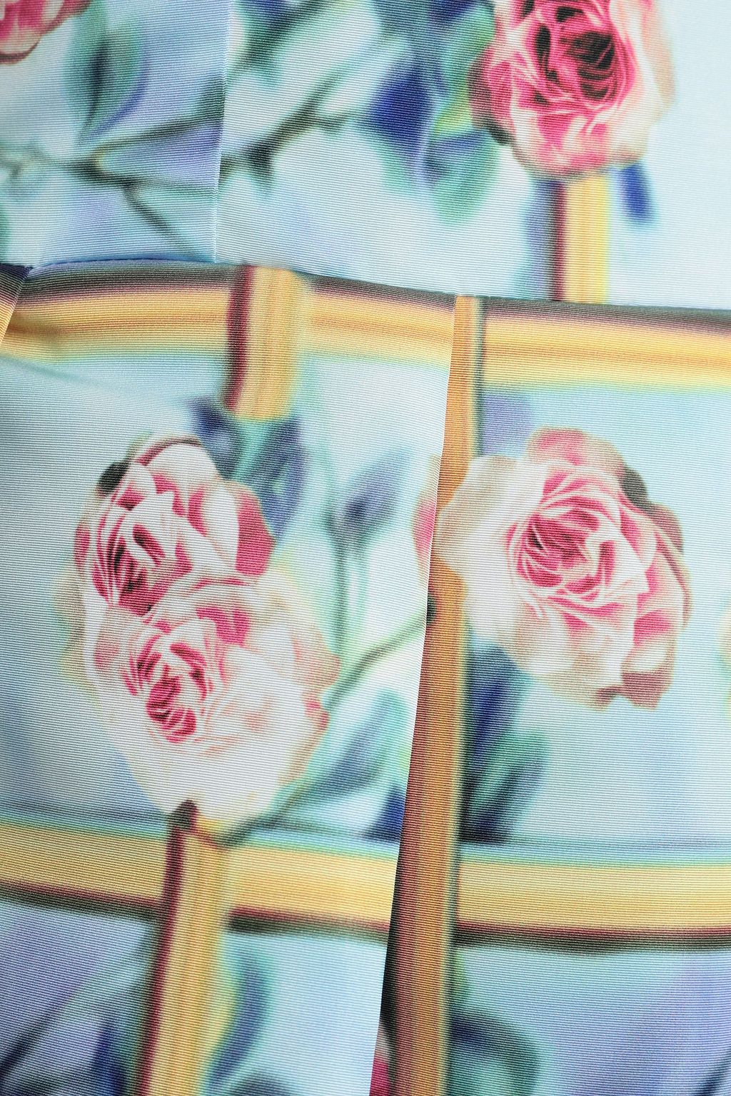 MARY KATRANTZOU プリーツ入り プリント ファイユ ミニワンピース