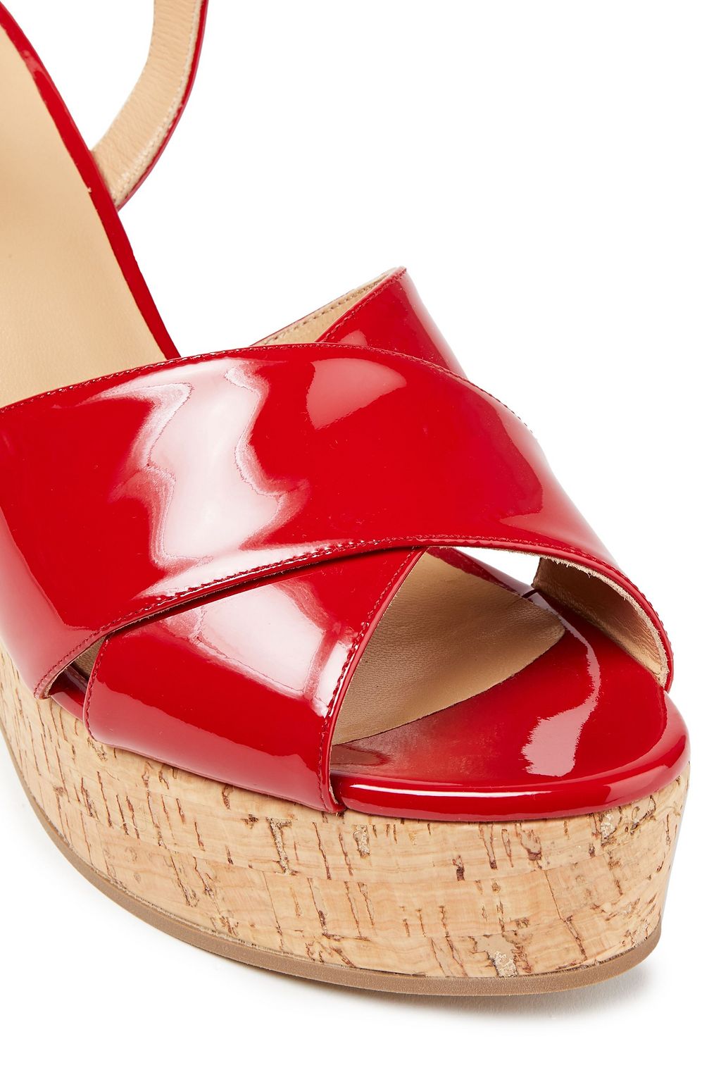 SERGIO ROSSI Patent-leather wedge sandals