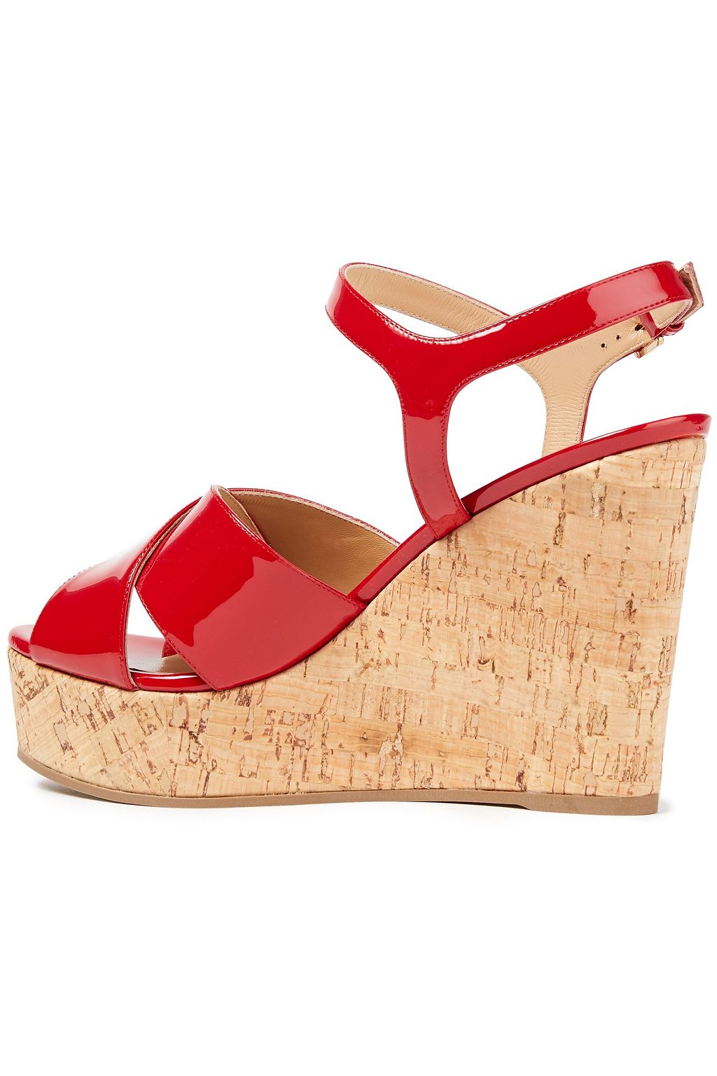 SERGIO ROSSI Patent-leather wedge sandals
