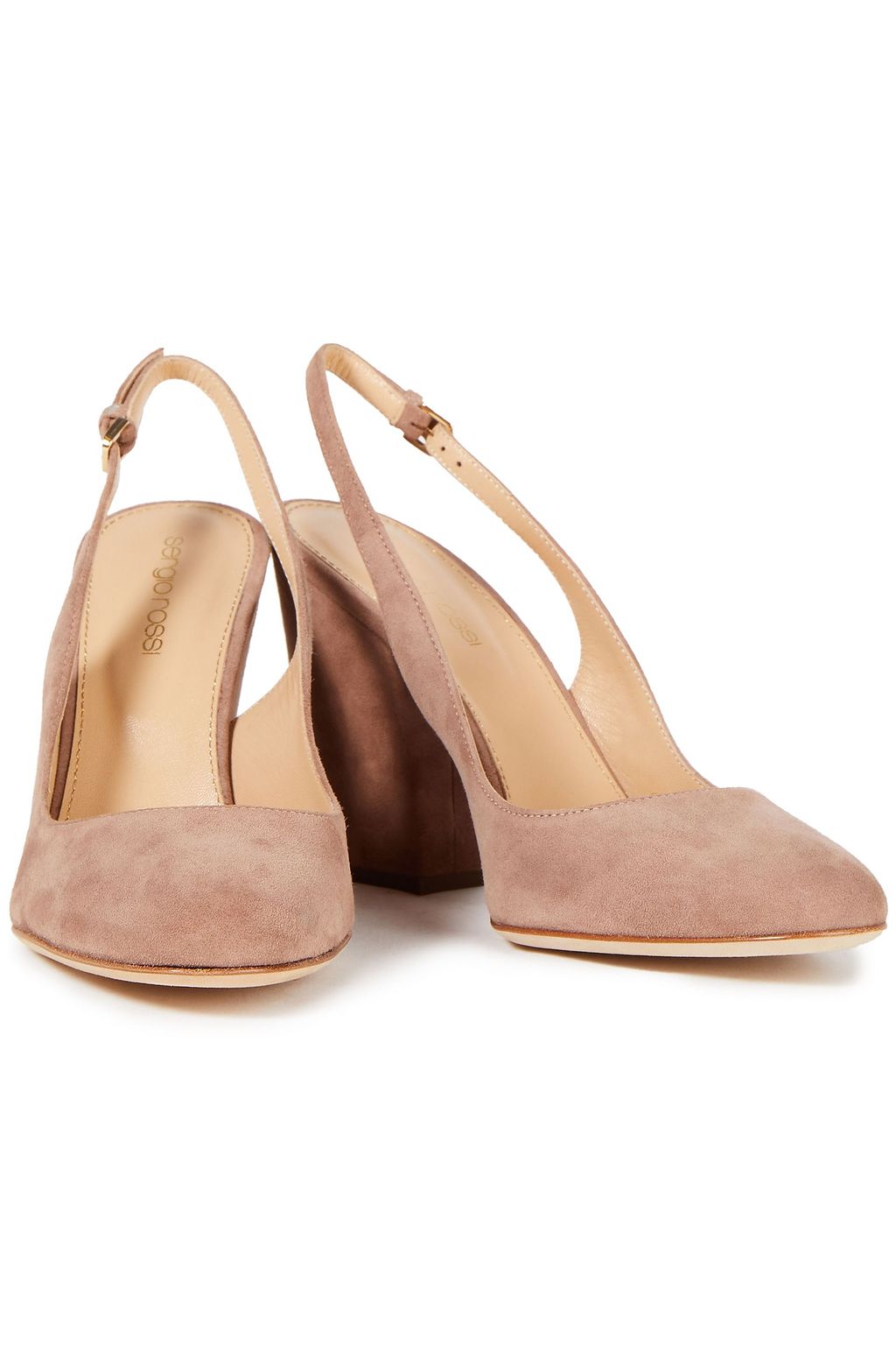SERGIO ROSSI Suede slingback pumps