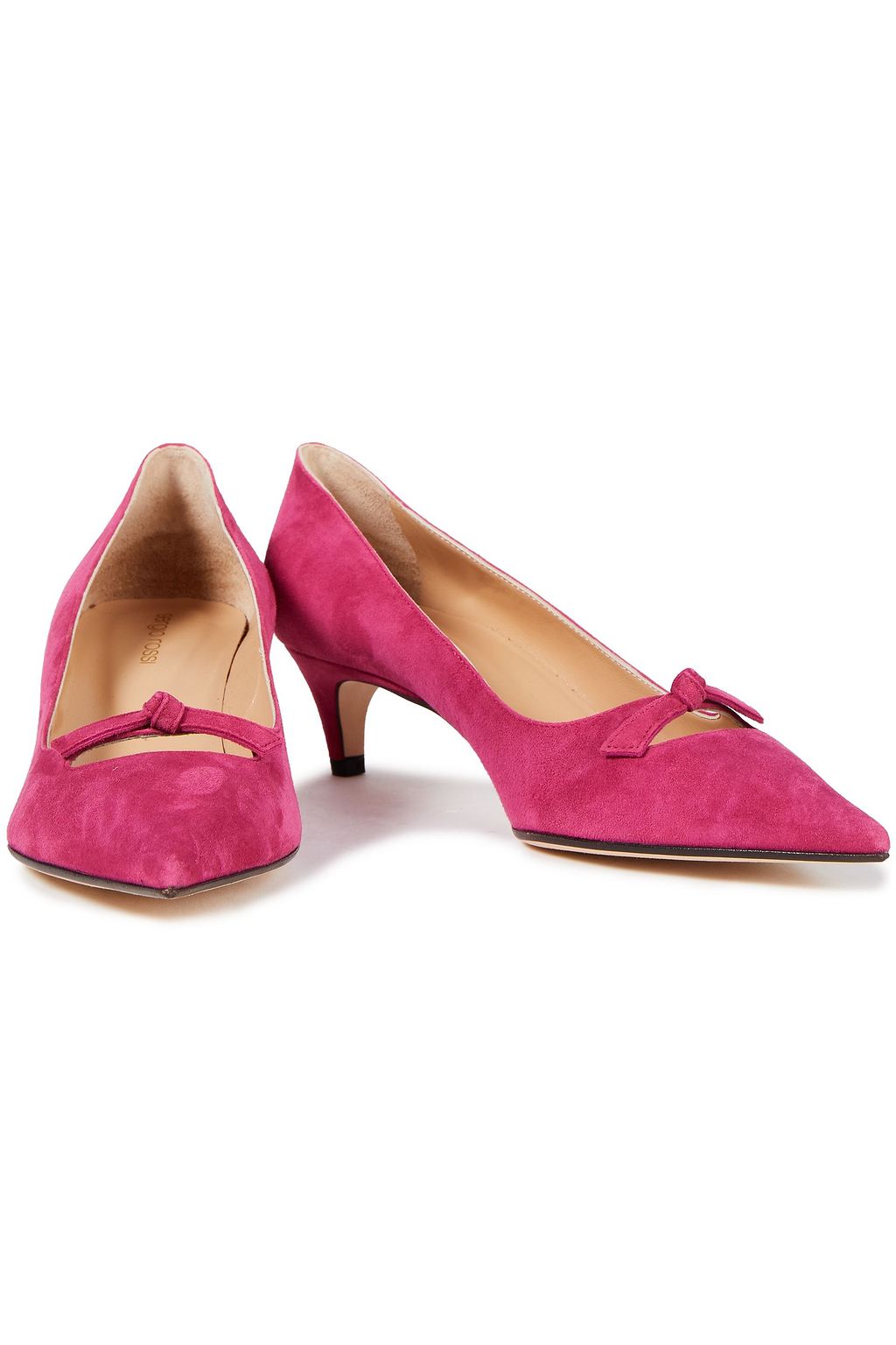 SERGIO ROSSI Knotted suede pumps