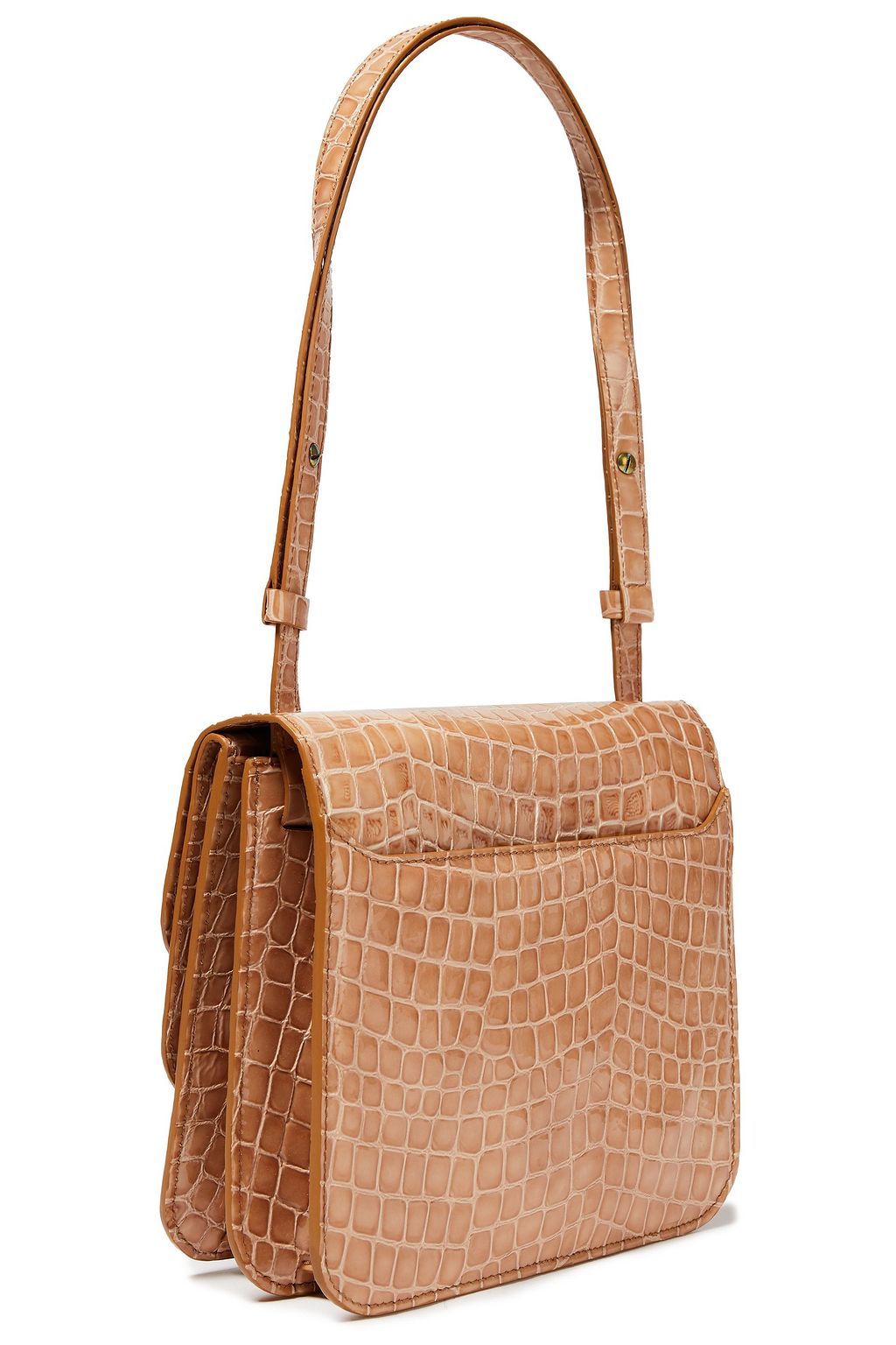 REJINA PYO Ana glossed croc-effect leather shoulder bag