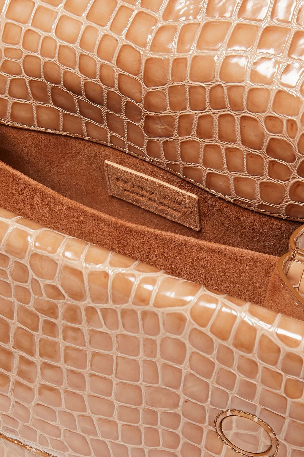 REJINA PYO Ana glossed croc-effect leather shoulder bag