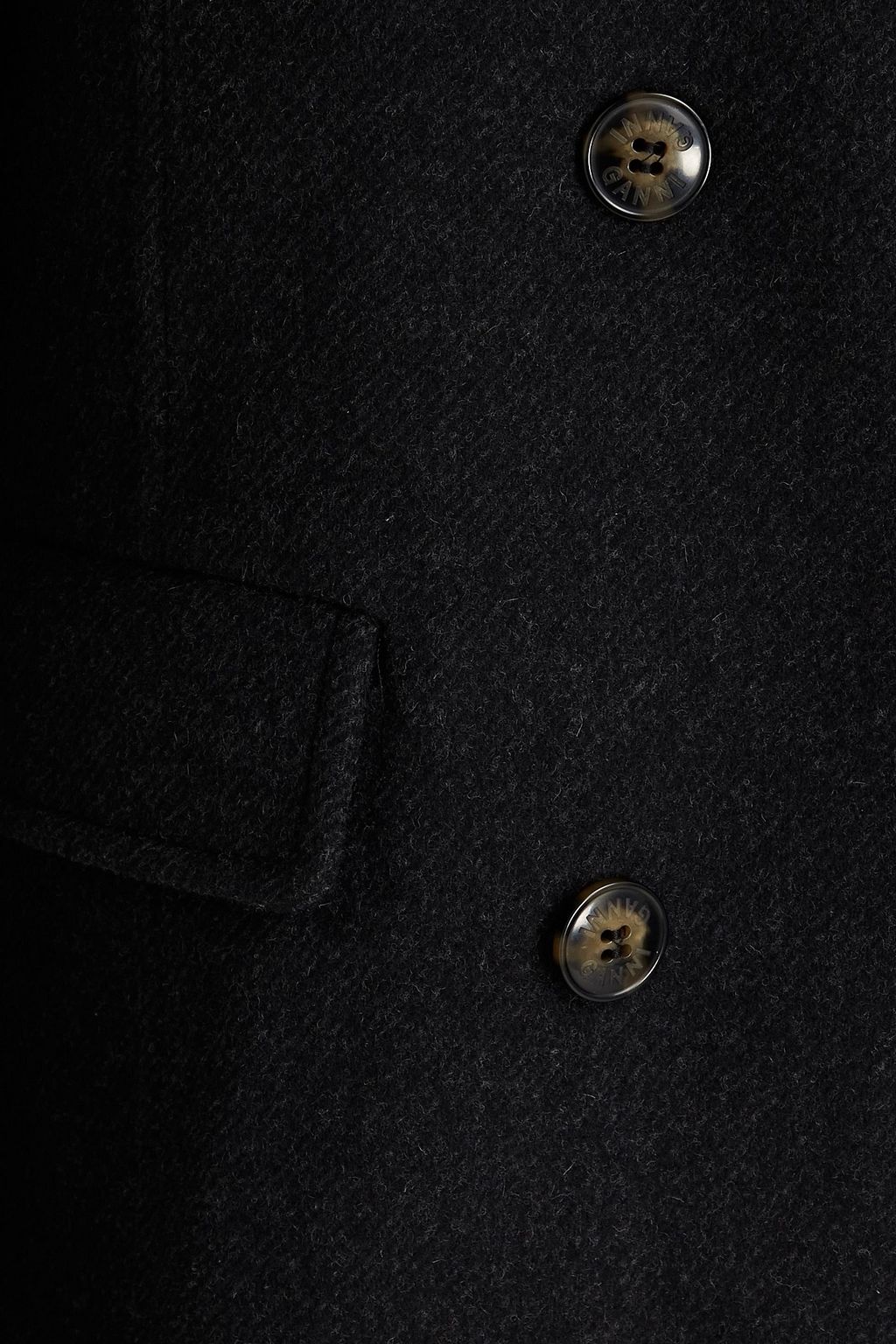GANNI Double-breasted wool-blend felt coat