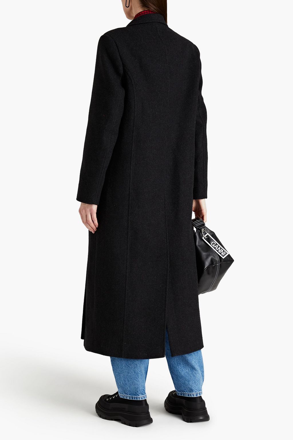 GANNI Double-breasted wool-blend felt coat