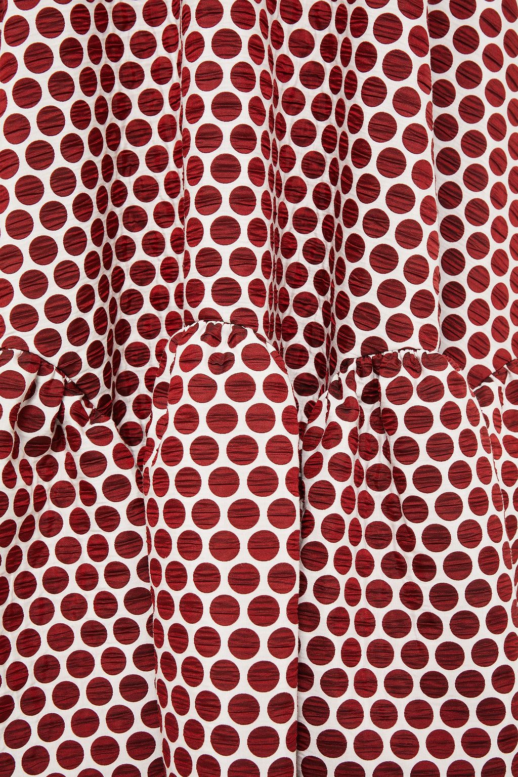 HUISHAN ZHANG Jodie gathered polka-dot jacquard gown