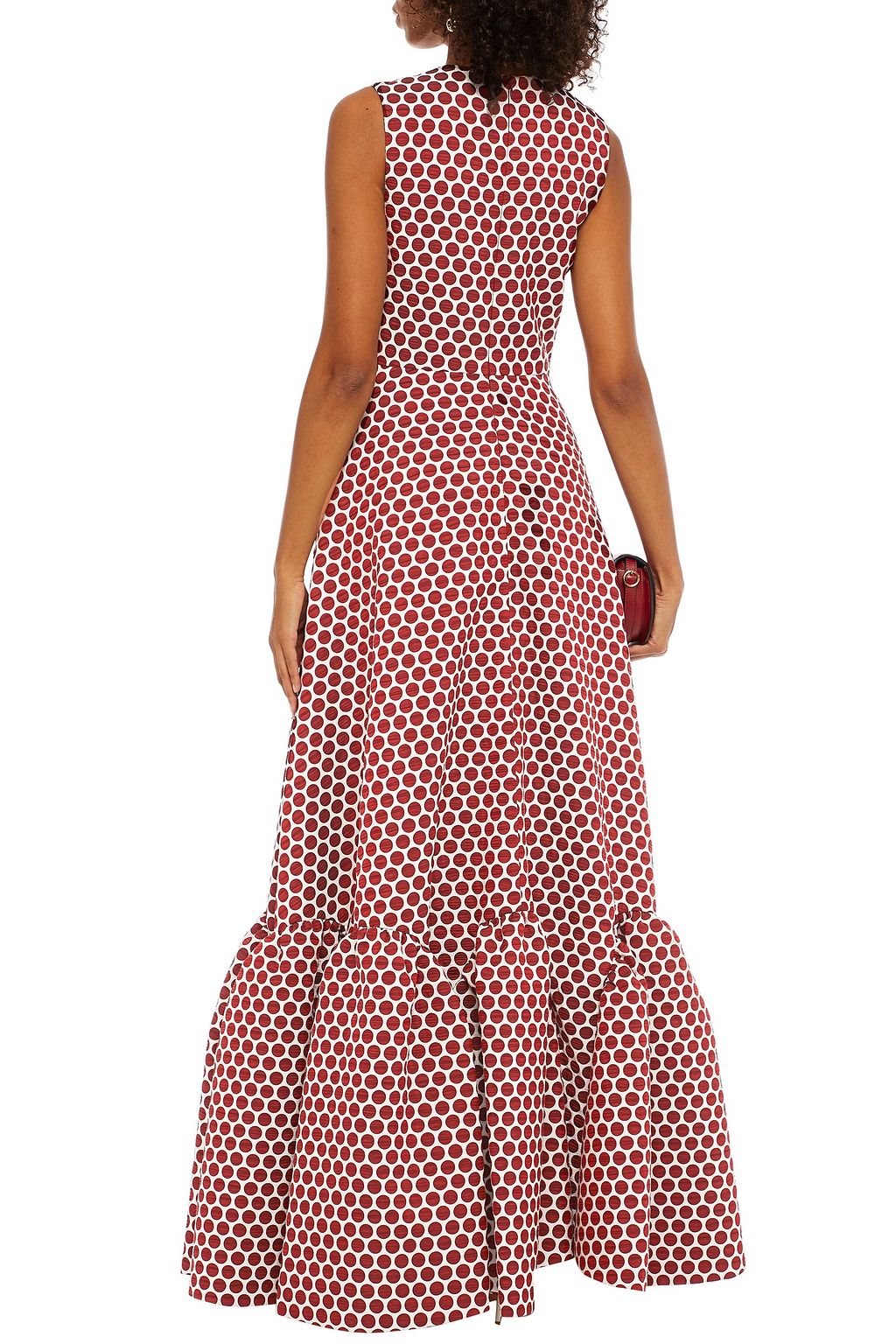 HUISHAN ZHANG Jodie gathered polka-dot jacquard gown