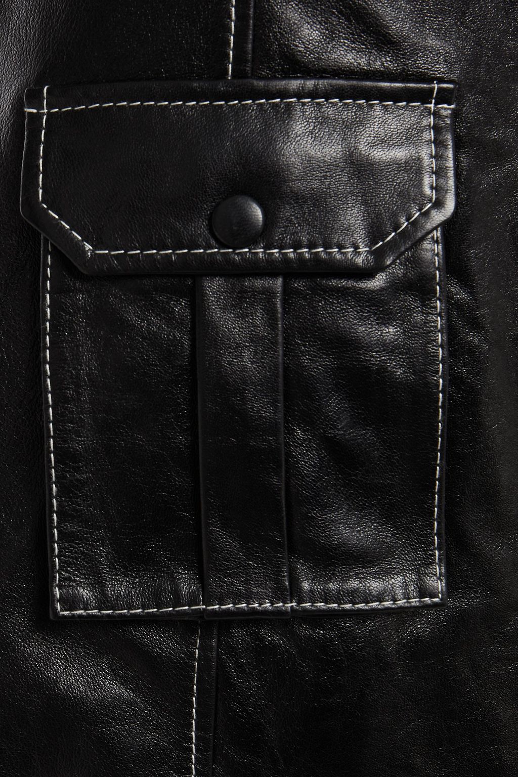 GANNI Leather midi dress