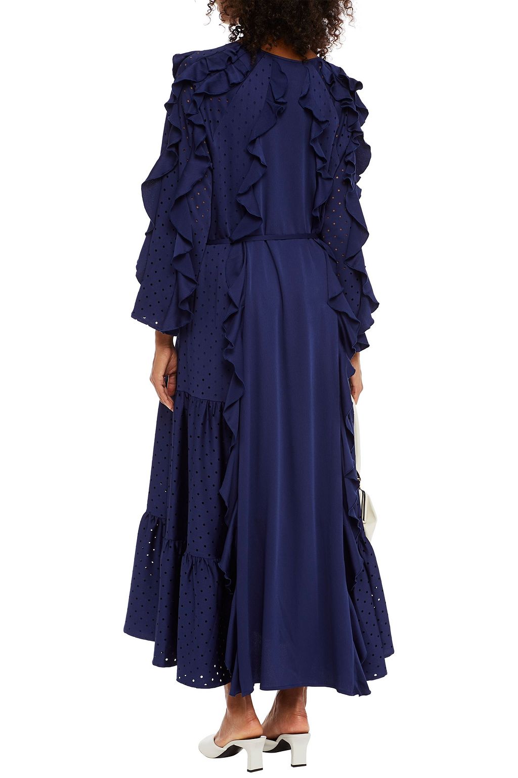 HUISHAN ZHANG Mabyn ruffled satin-crepe midi dress