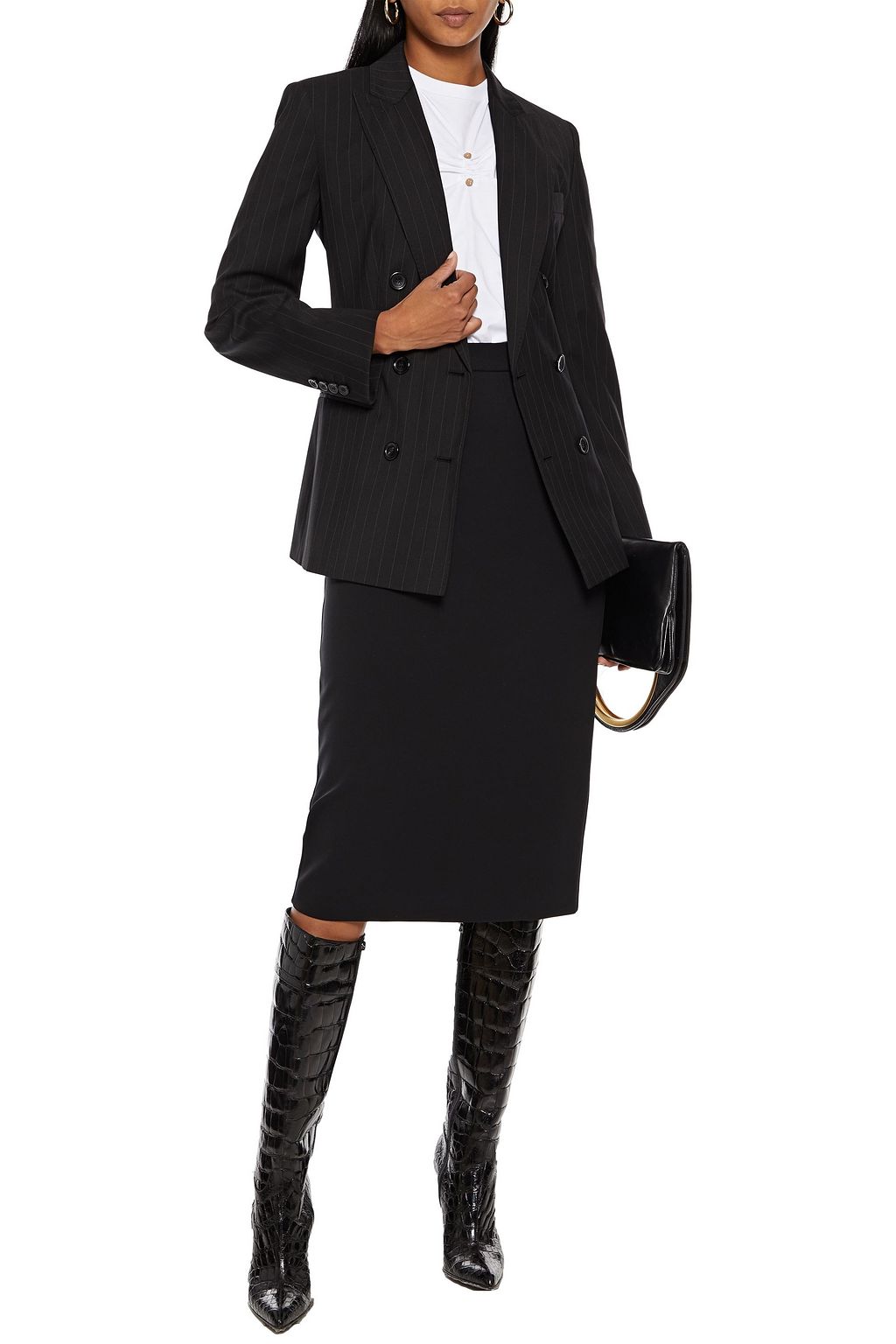 MAX MARA Zinco double-breasted pinstriped wool-twill blazer