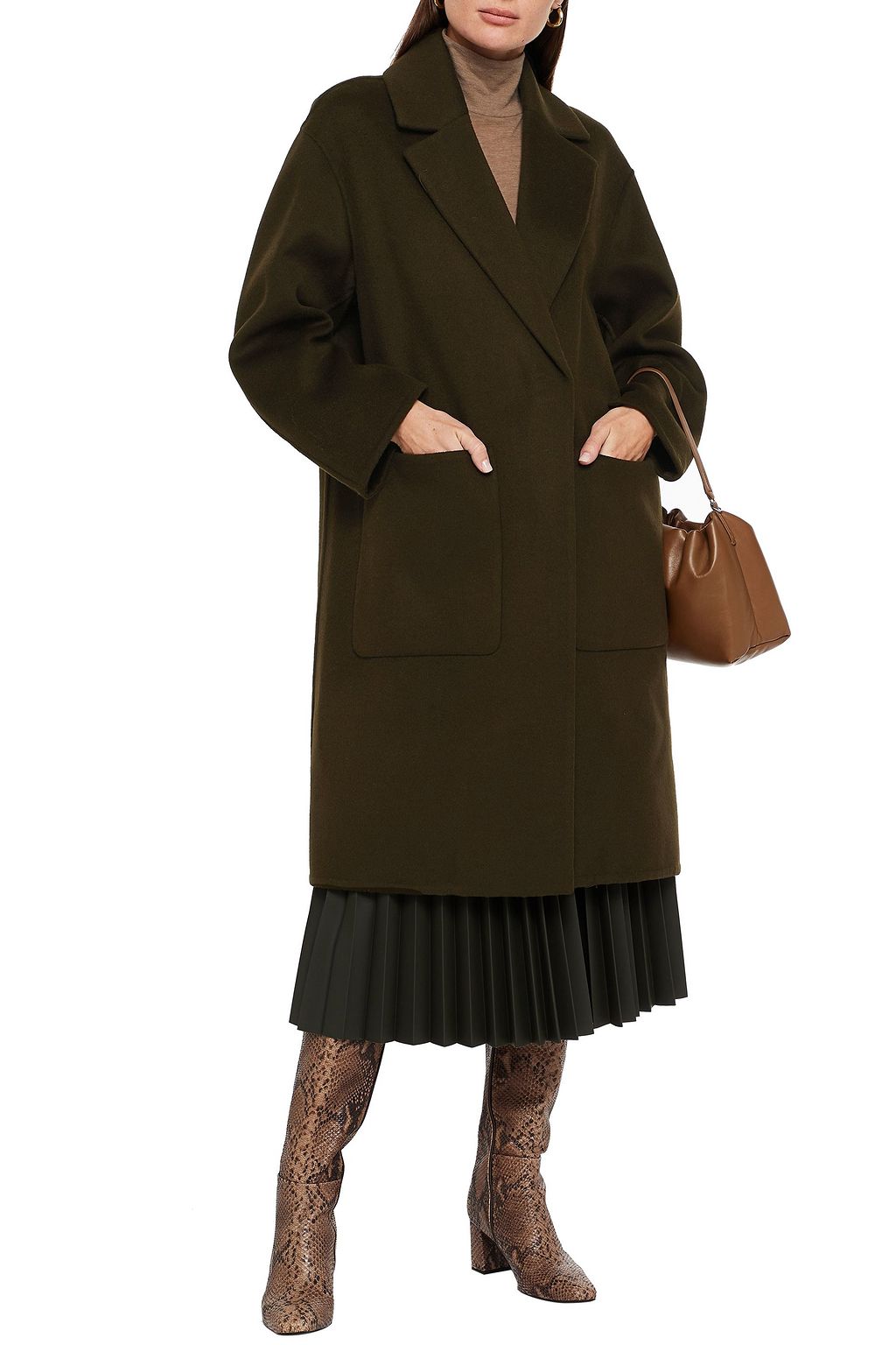 VINCE. Brushed wool-blend felt coat