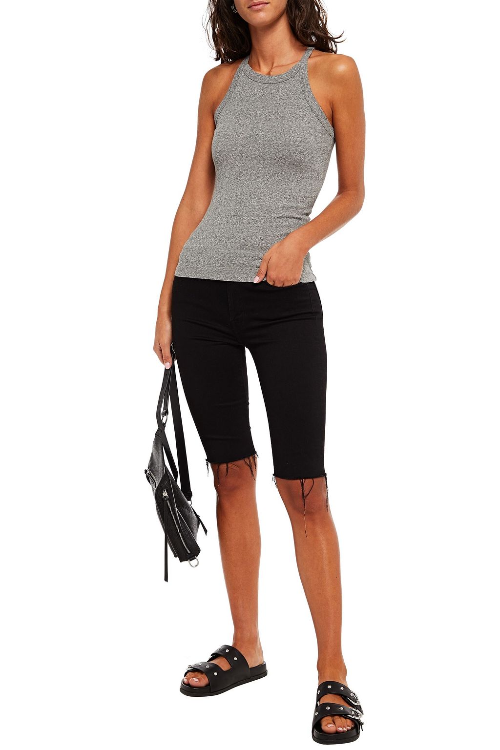 J BRAND Claire mélange stretch-jersey tank
