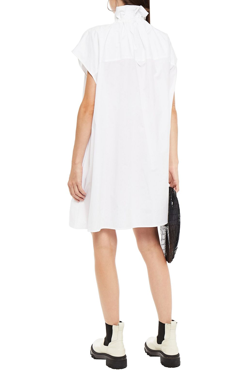 MM6 MAISON MARGIELA Oversized ruffle-trimmed cotton-poplin shirt dress