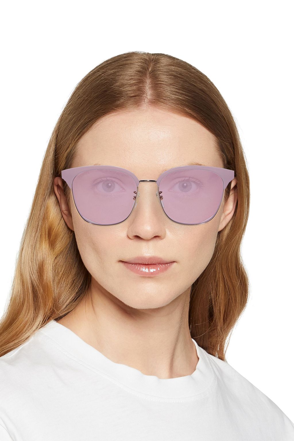 GUCCI D-frame rose gold-tone and acetate sunglasses