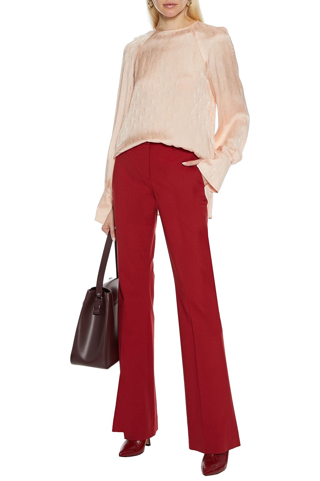 VICTORIA, VICTORIA BECKHAM Satin-jacquard blouse