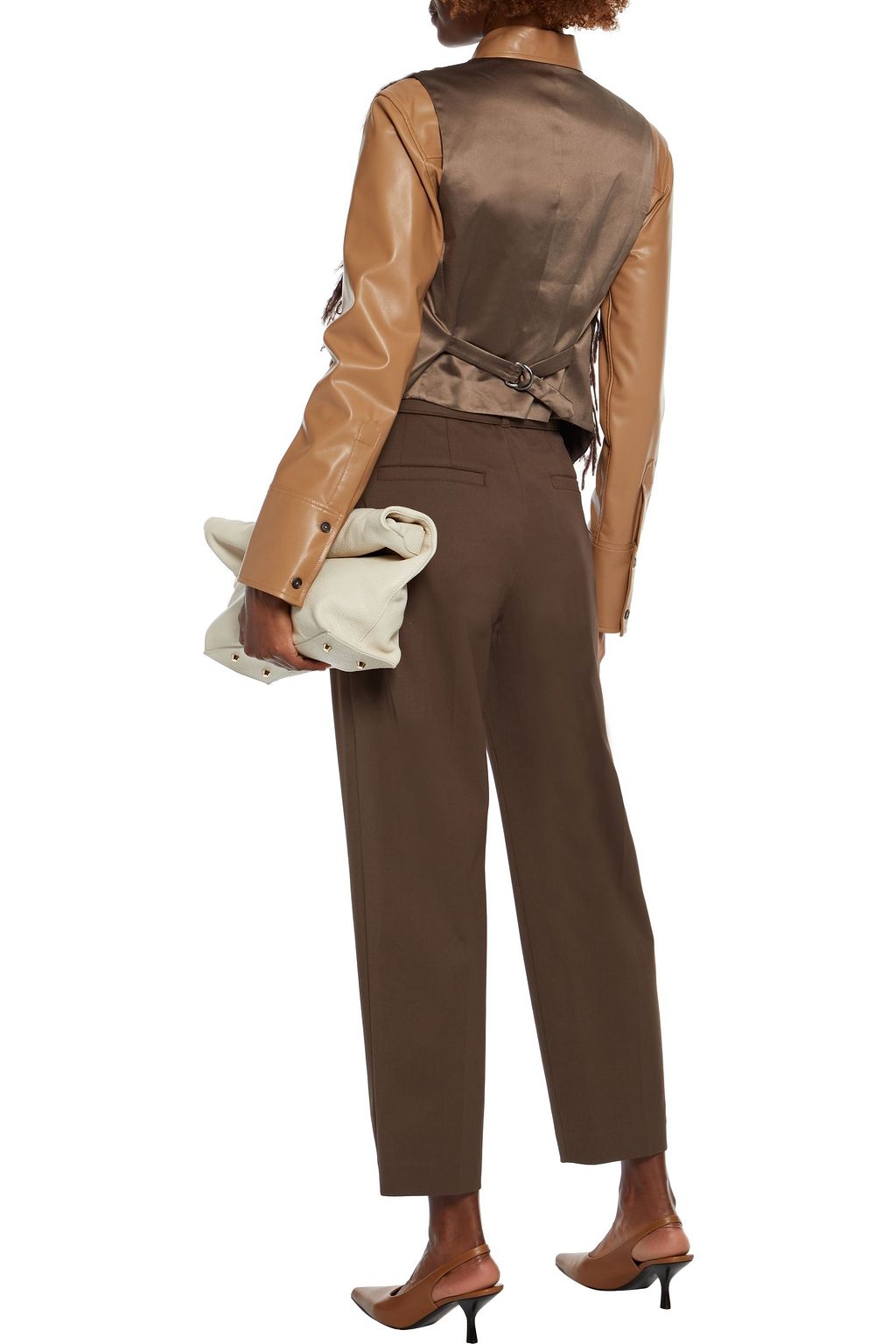 BRUNELLO CUCINELLI Fringed embroidered cotton-blend sateen vest