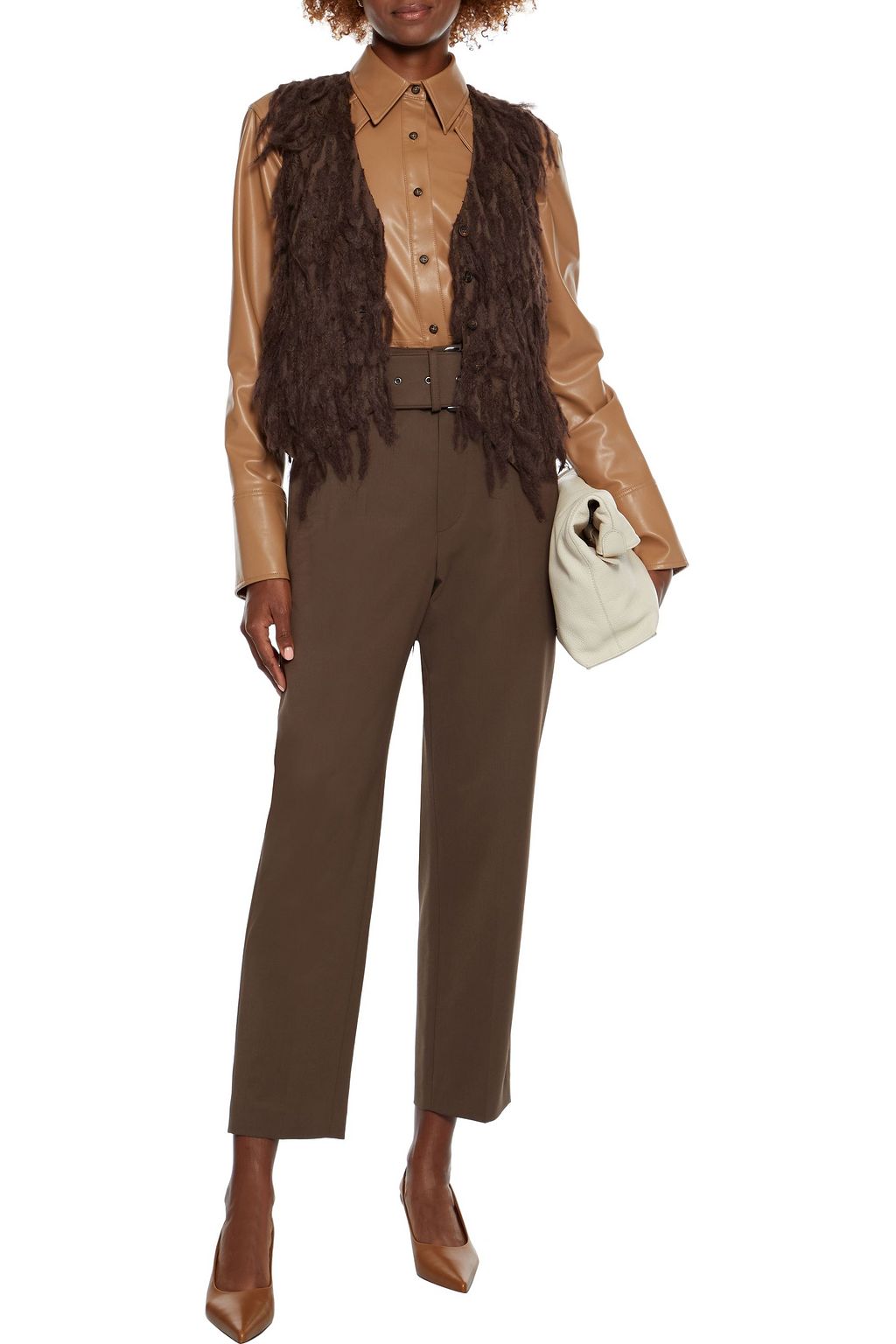 BRUNELLO CUCINELLI Fringed embroidered cotton-blend sateen vest