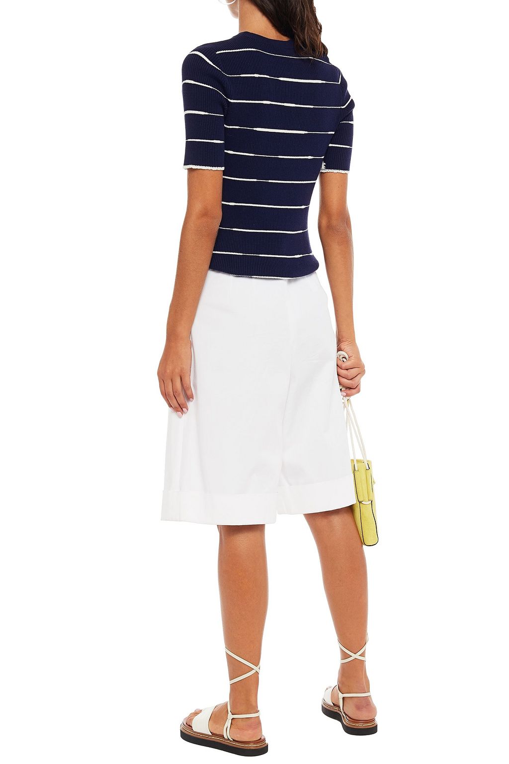 3.1 PHILLIP LIM Striped ribbed cotton-blend top