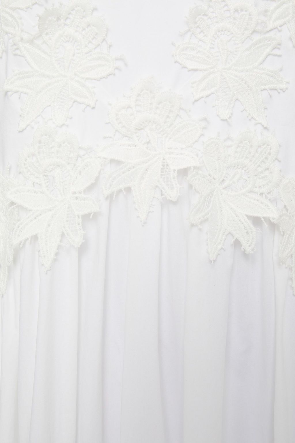 HUISHAN ZHANG Cassidy lace-paneled gathered cotton-poplin maxi dress