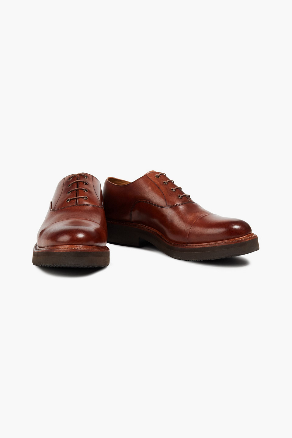 Grenson Man Ben Leather Oxford Shoes In Burgundy