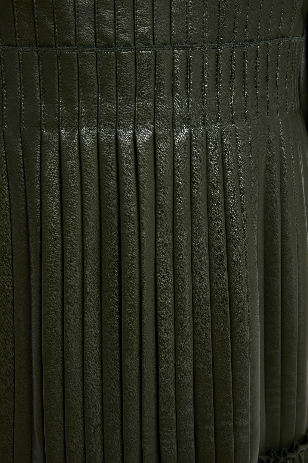 HUISHAN ZHANG Pleated faux leather midi dress