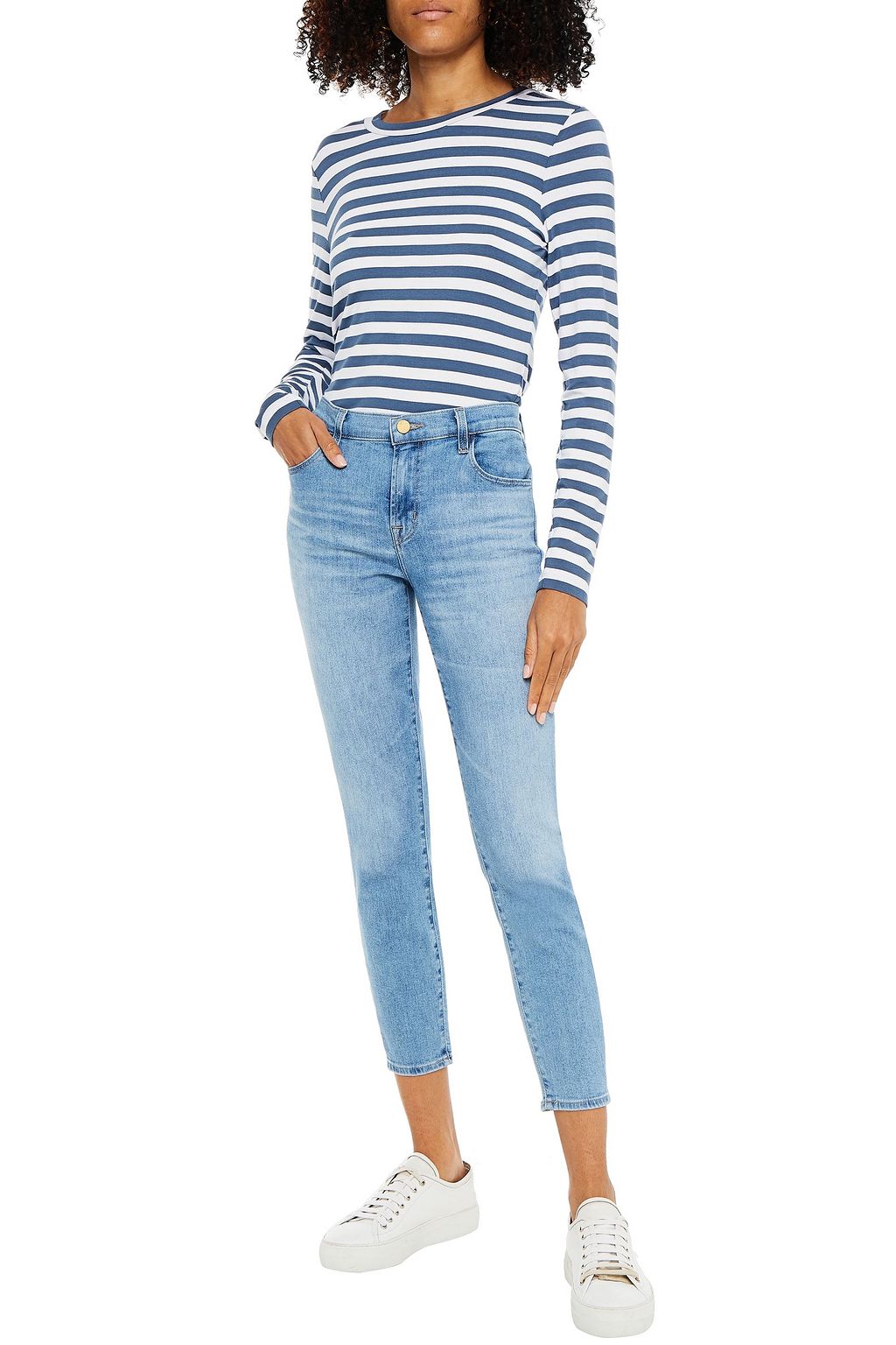 J BRAND Cropped mid-rise skinny jeans