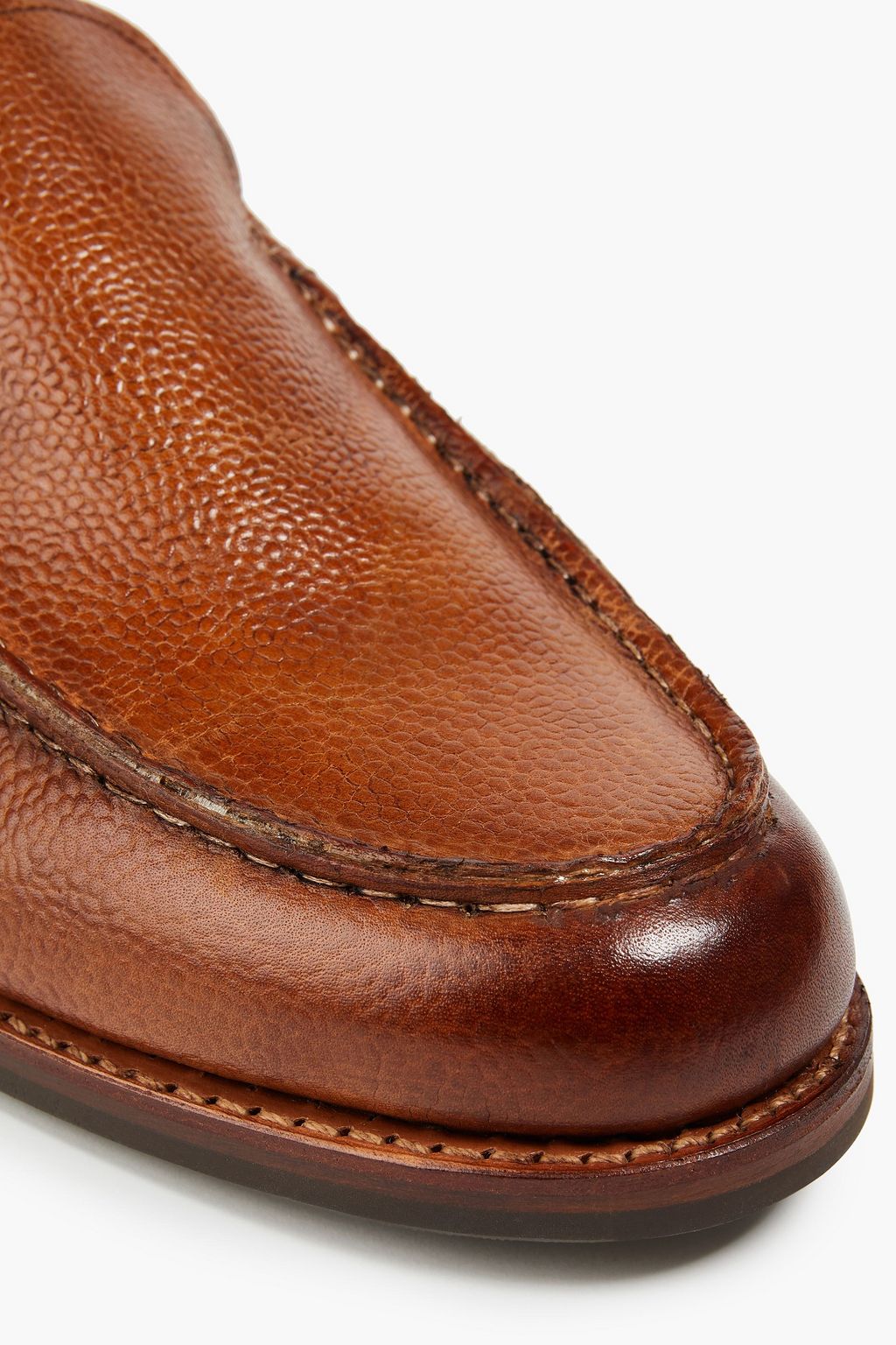 GRENSON Paul burnished textured-leather loafers