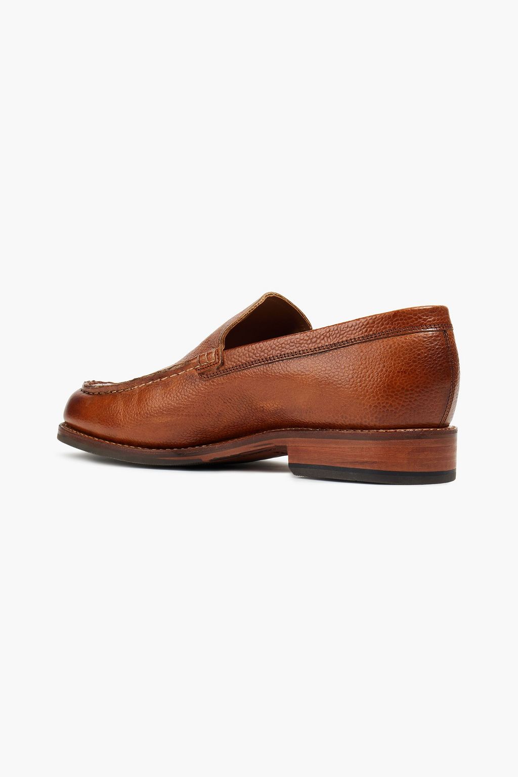 GRENSON Paul burnished textured-leather loafers